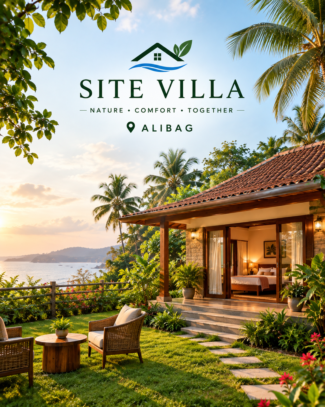 site villa popup Form Image Villa and Nature Background 